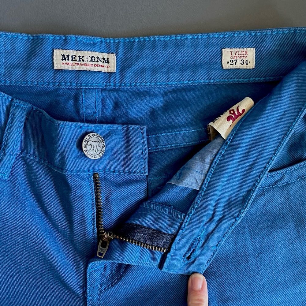 NWT MEK Denim Tyler Cigarette Blue Pants Size 27 × 34 - Picture 12 of 15